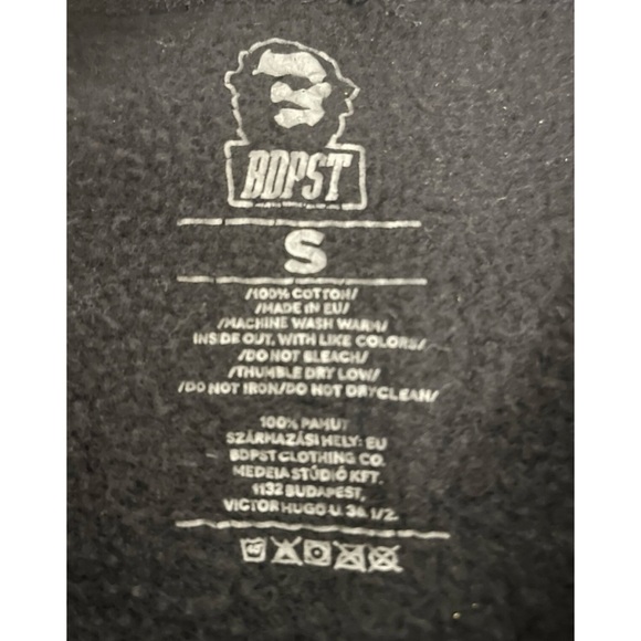 BP Sweatshirt Crewneck Black White Men's Size Small BDPST 1873 - Picture 5 of 5